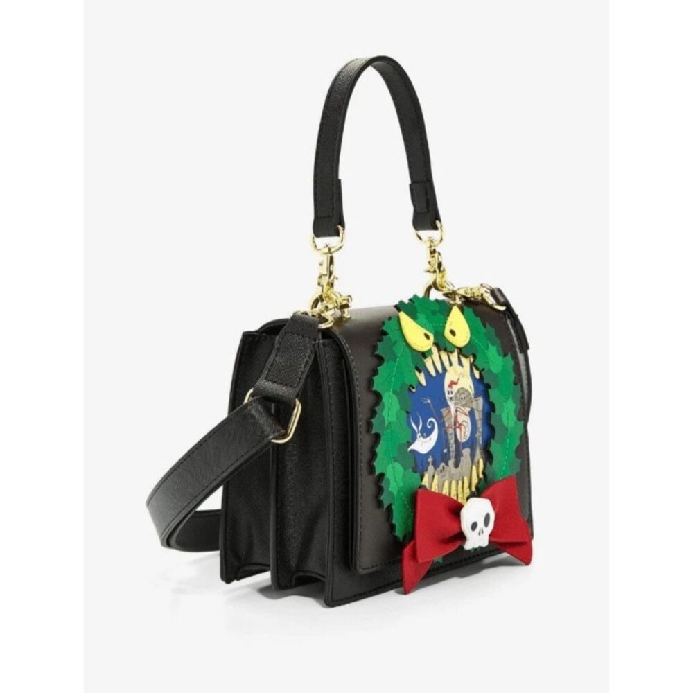 NWT Loungefly Disney Nightmare Before Christmas Wreath Crossbody Purse RARE - Picture 3 of 16